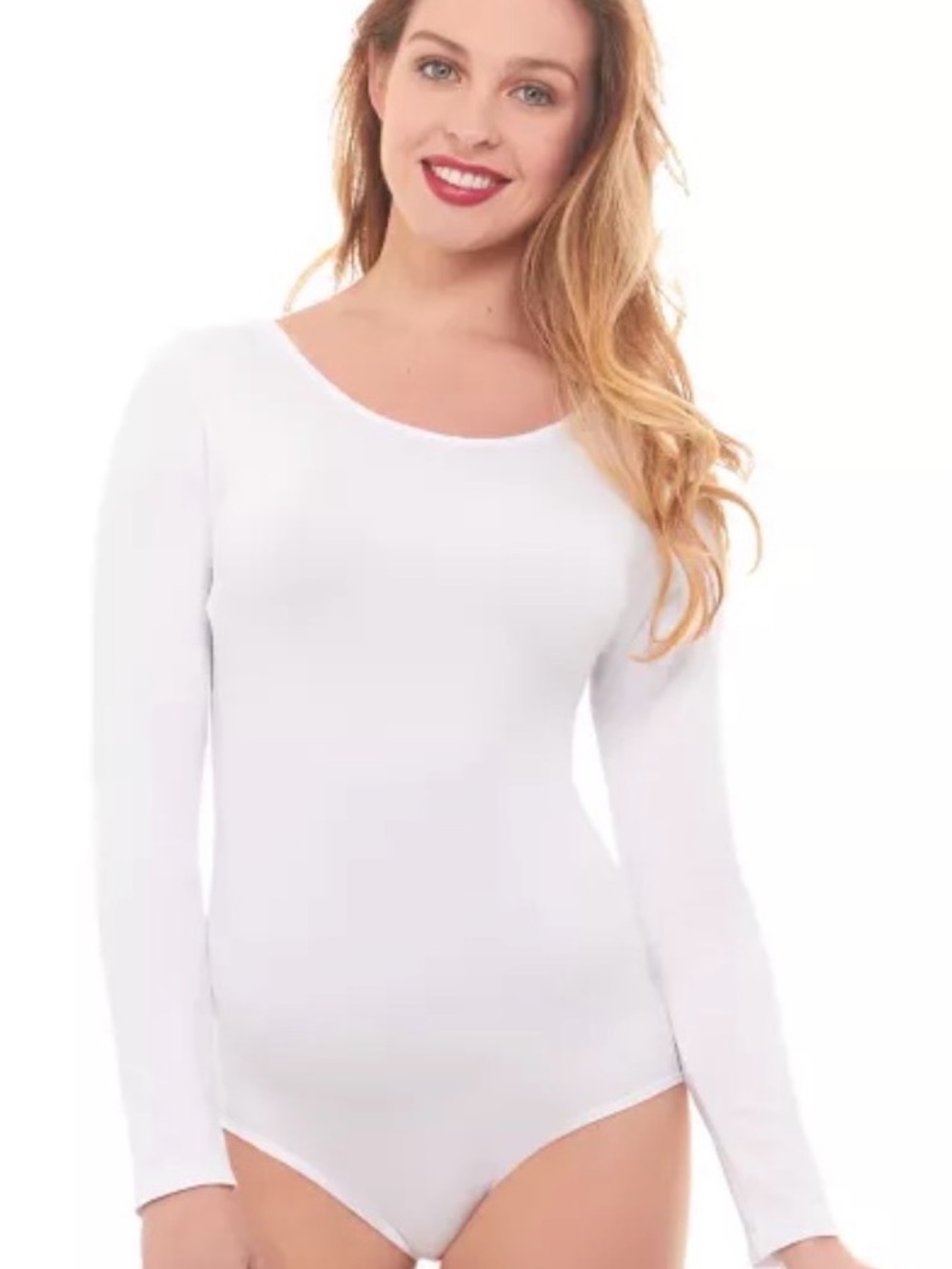 SPIRIT HALLOWEEN Classic White Long Sleeve Bodysuit - S/M